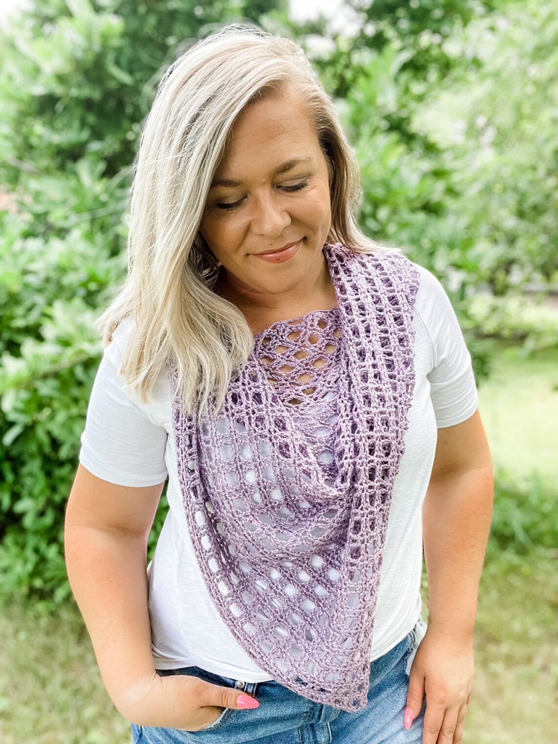 Diamond Grid Wrap - Free Crochet Shawl Pattern - Hooked Hazel